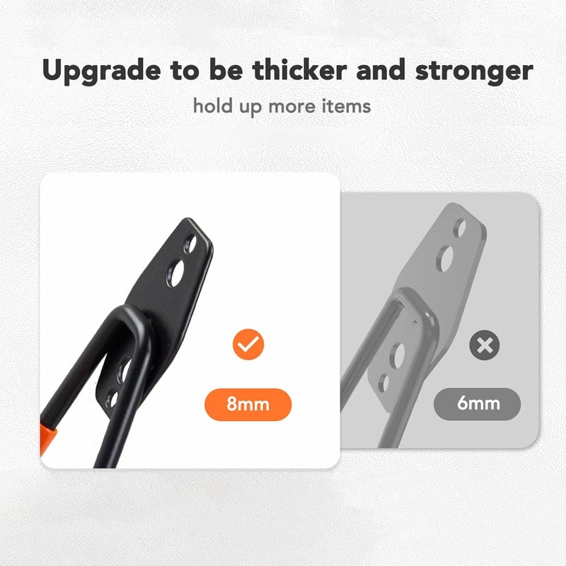 Wallavant Skateboard Hooks 2-Pack Small Utility Heavy Duty Holder Garage Storage Wall Mount for Stroller Tennis Garden Tool Household Warehouse Shed - Image 4